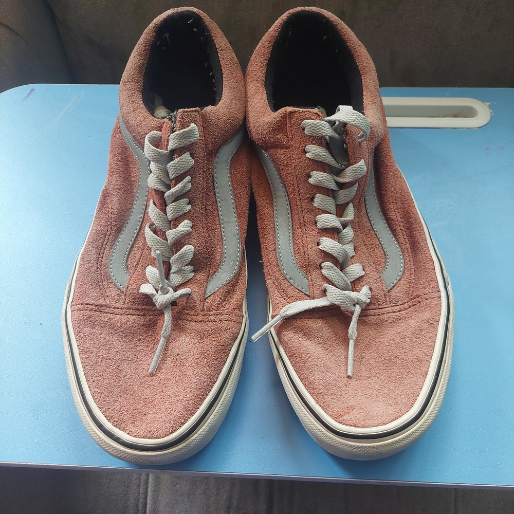 Vans Pink and Gray Suede Sneakers